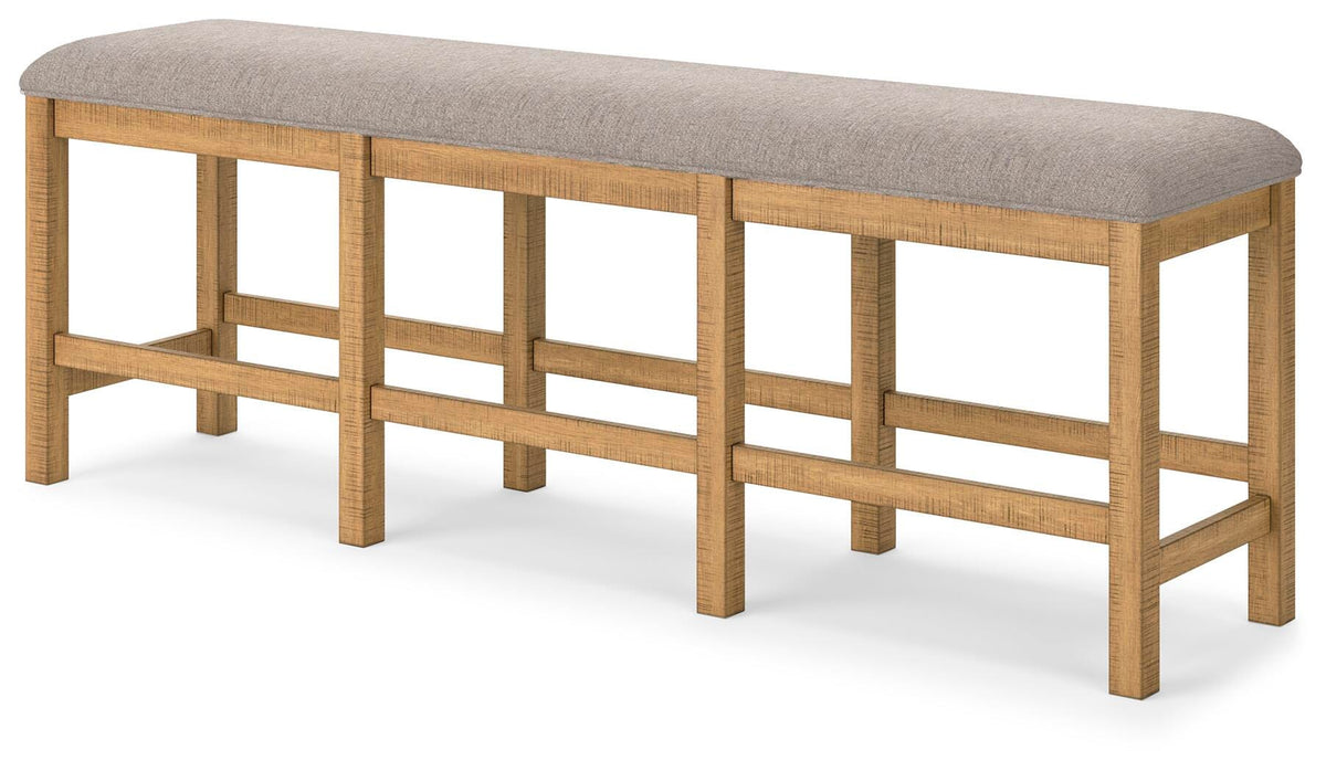 Havonplane 72" Counter Height Dining Bench in Brown, angle view