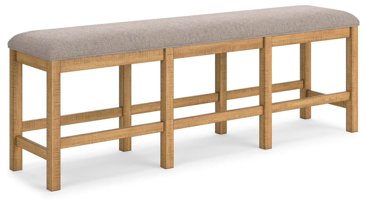 Havonplane 72" Counter Height Dining Bench in Brown, angle view