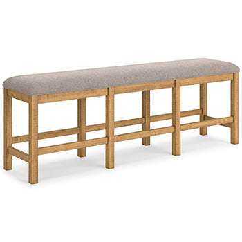 Havonplane 72" Counter Height Dining Bench in Brown, angle view