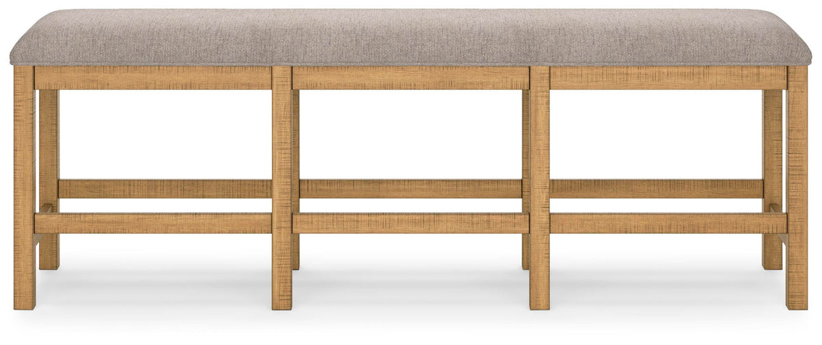 Havonplane 72" Counter Height Dining Bench in Brown, back view