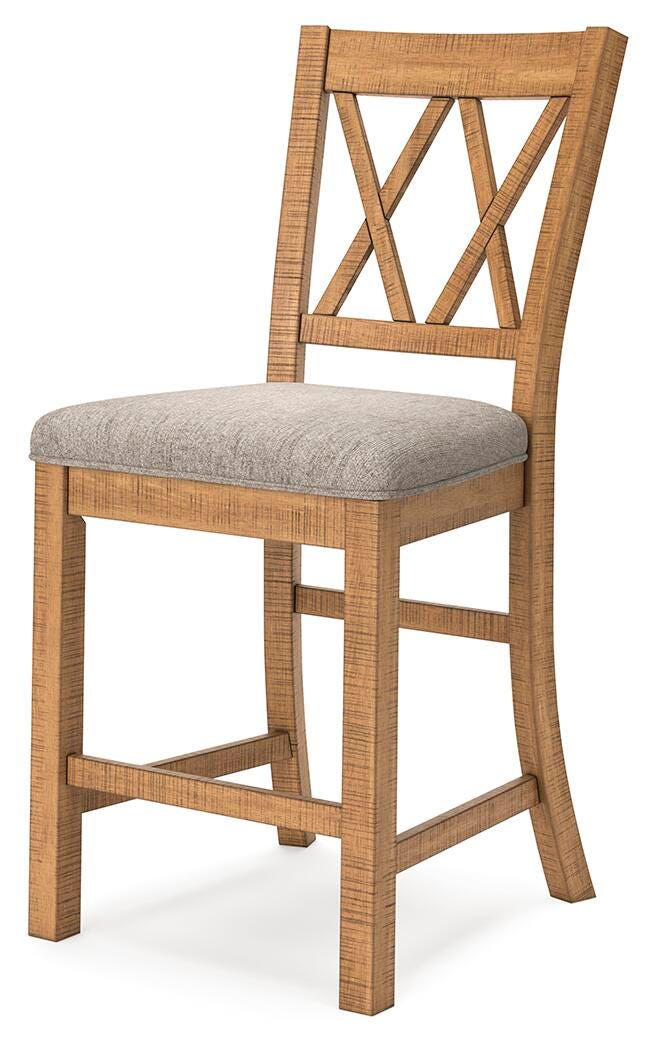 Havonplane Counter Height Barstool in Brown, angle view