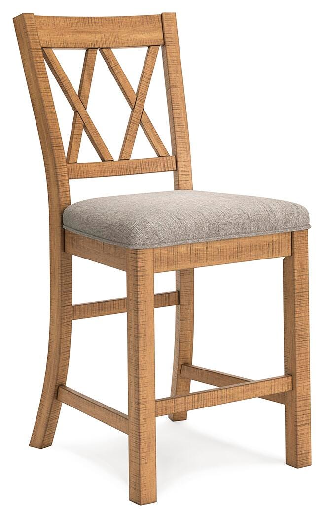 Havonplane Counter Height Barstool in Brown, angle view