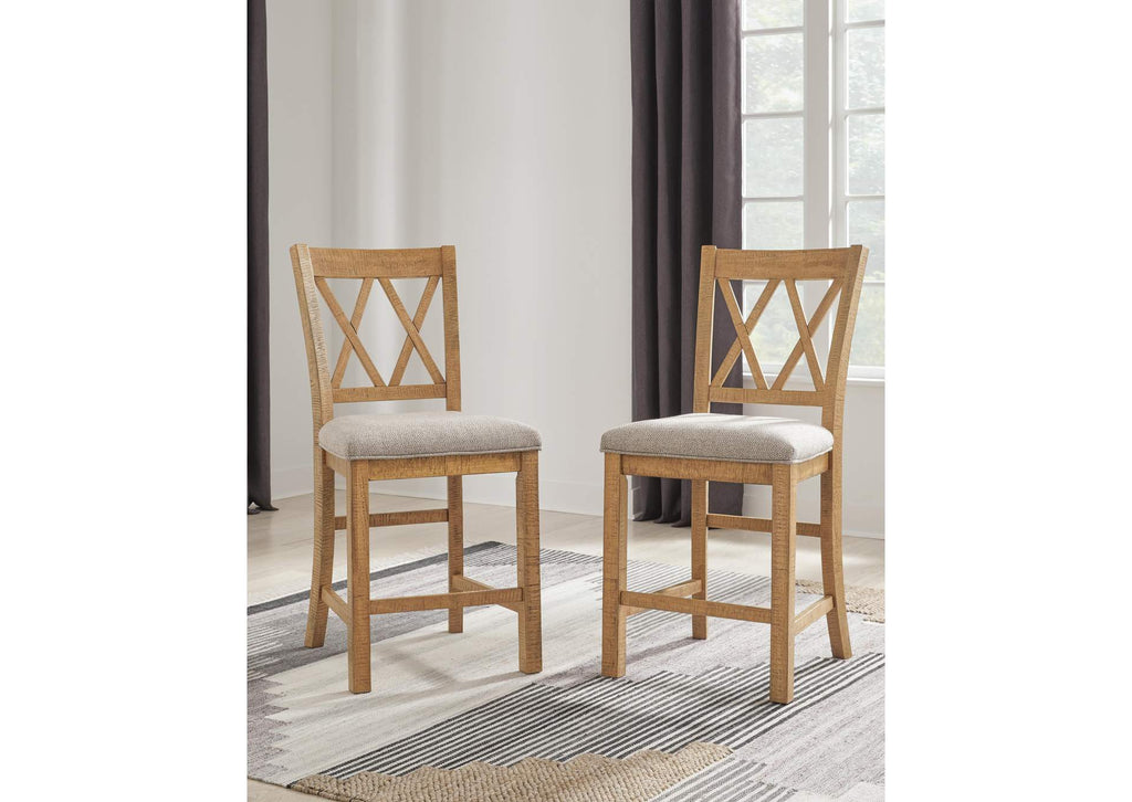 Havonplane Counter Height Extendable Dining Table and 6 Barstools
