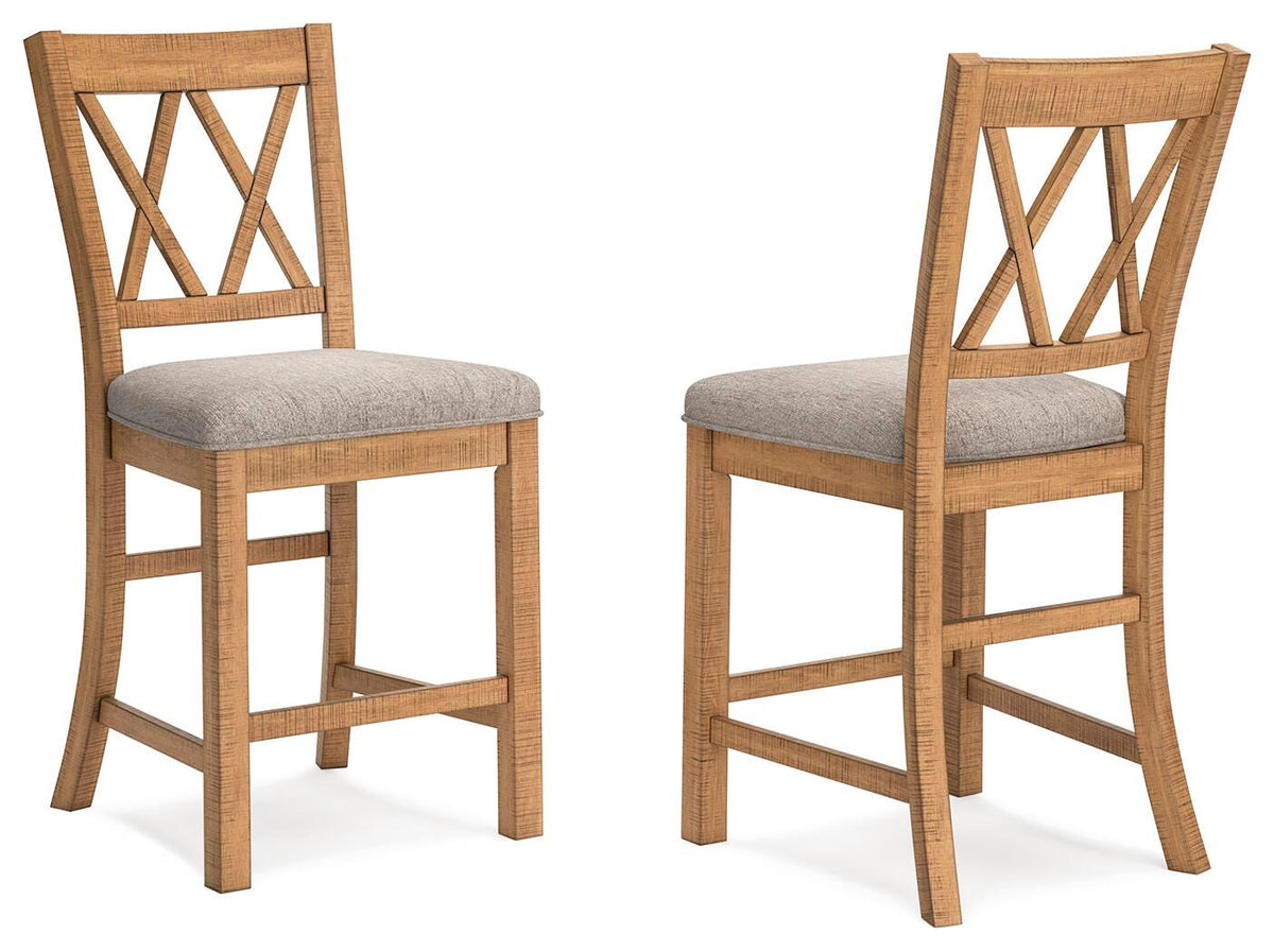 Havonplane Counter Height Barstool in Brown, angle view