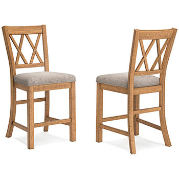 Havonplane Counter Height Barstool in Brown, angle view