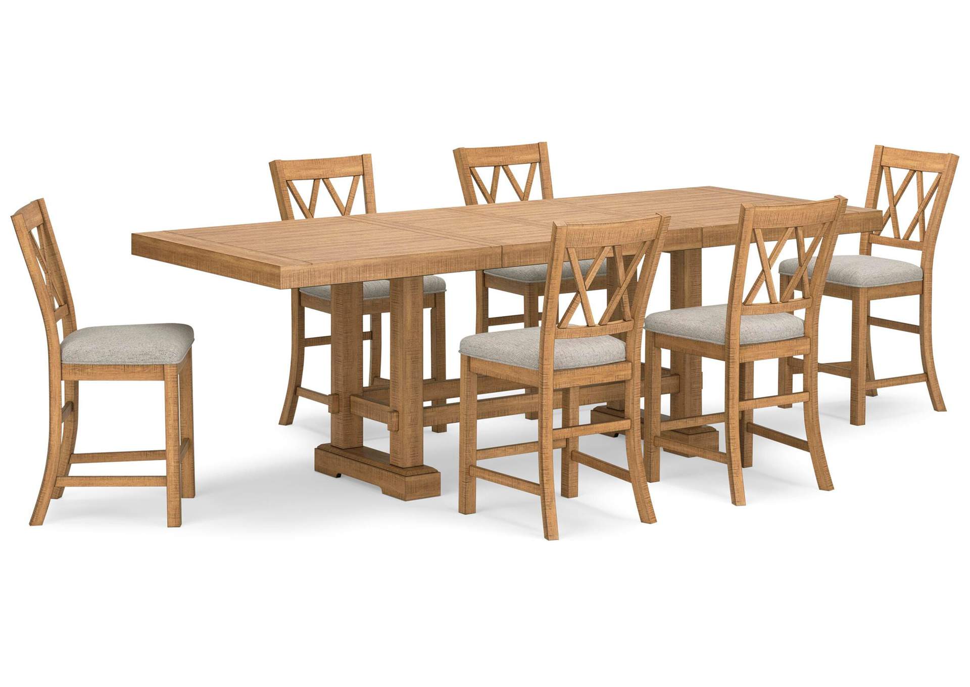 Havonplane Counter Height Extendable Dining Table and 6 Barstools