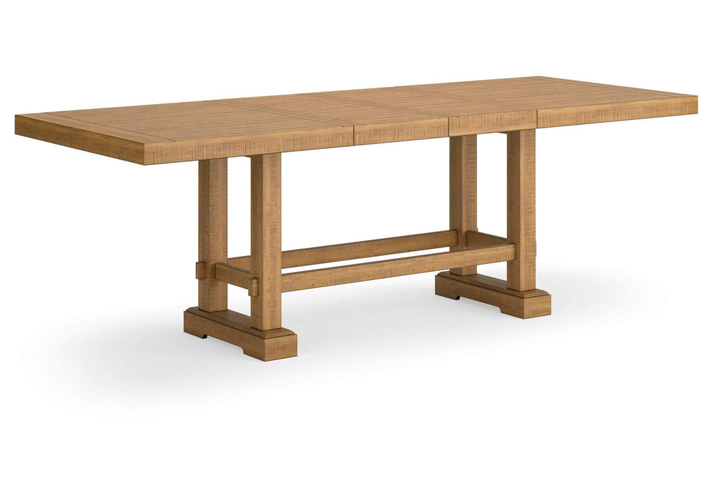 Havonplane Counter Height Extendable Dining Table and 6 Barstools angled view