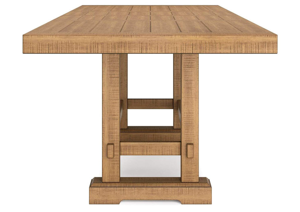 Havonplane Counter Height Extendable Dining Table and 4 Barstools and Bench side view