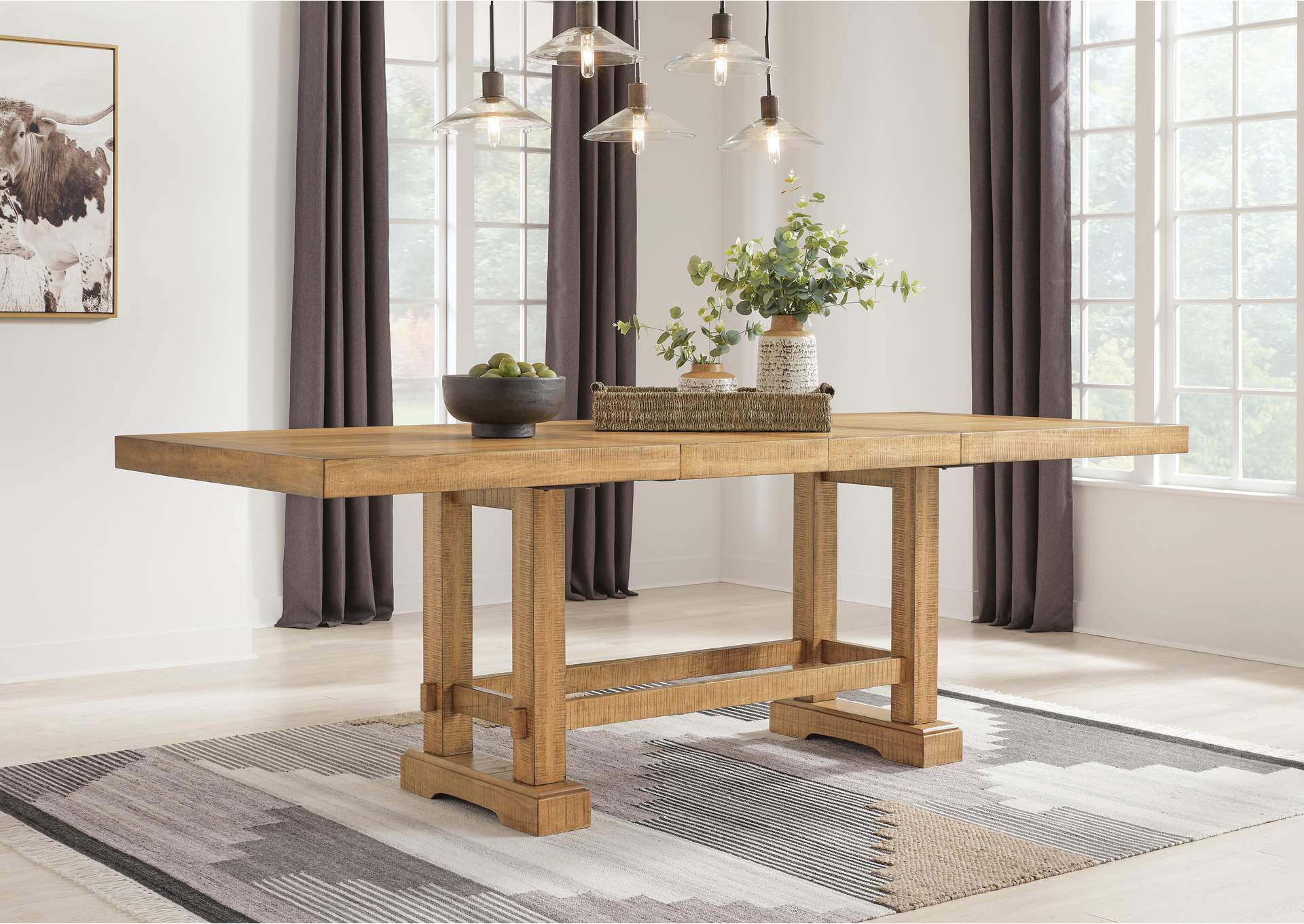 Havonplane Counter Height Extendable Dining Table and 8 Barstools