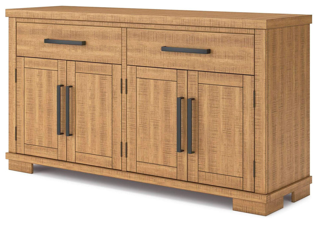 Havonplane Counter Height Extendable Dining Table and 6 Barstools with Storage angled view