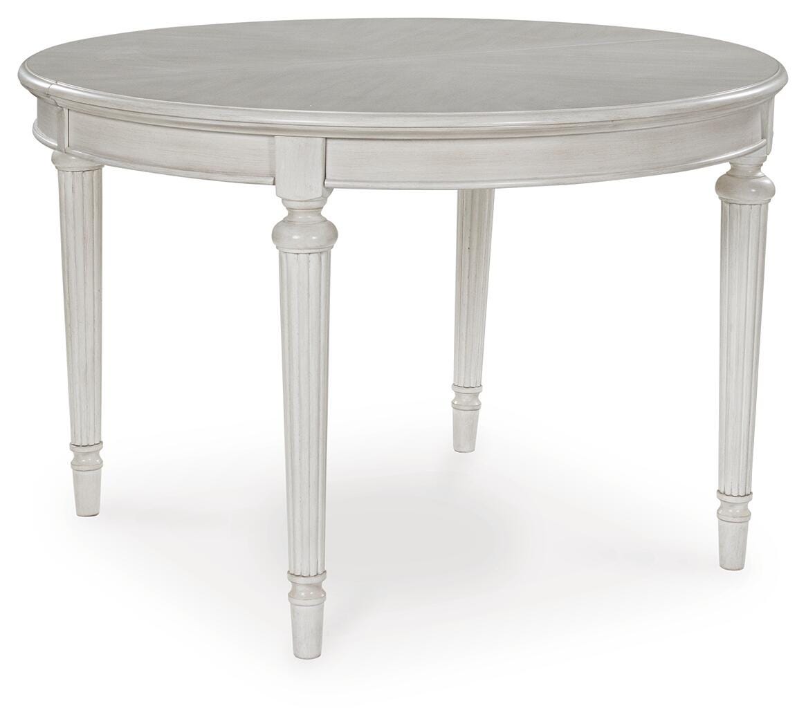 Montelaine Dining Extension Table in Antique White, angle view