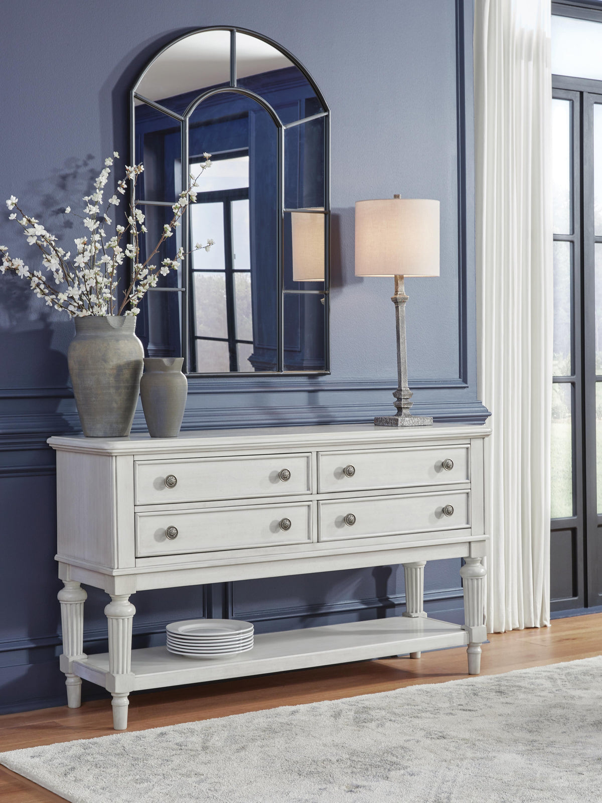 Montelaine Dining Server in Antique White, lifestyle view
