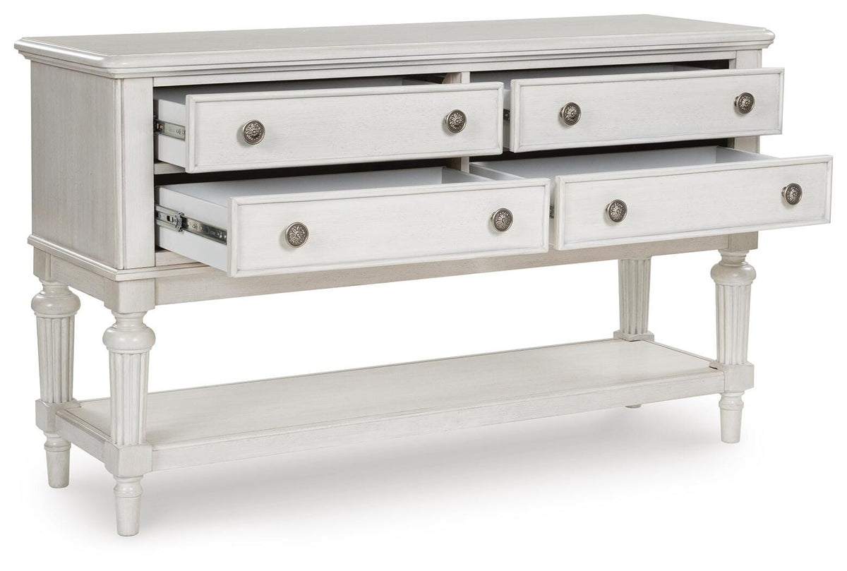 Montelaine Dining Server in Antique White, open view
