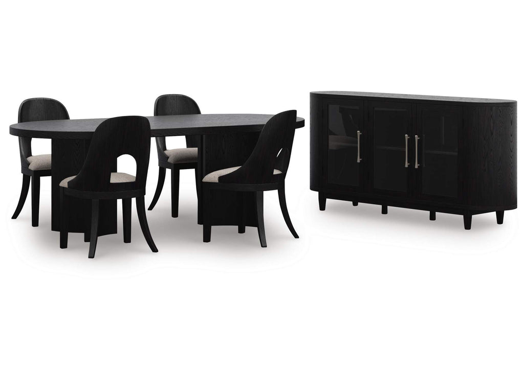 Rowanbeck Dining Table and 4 Chairs with Storage