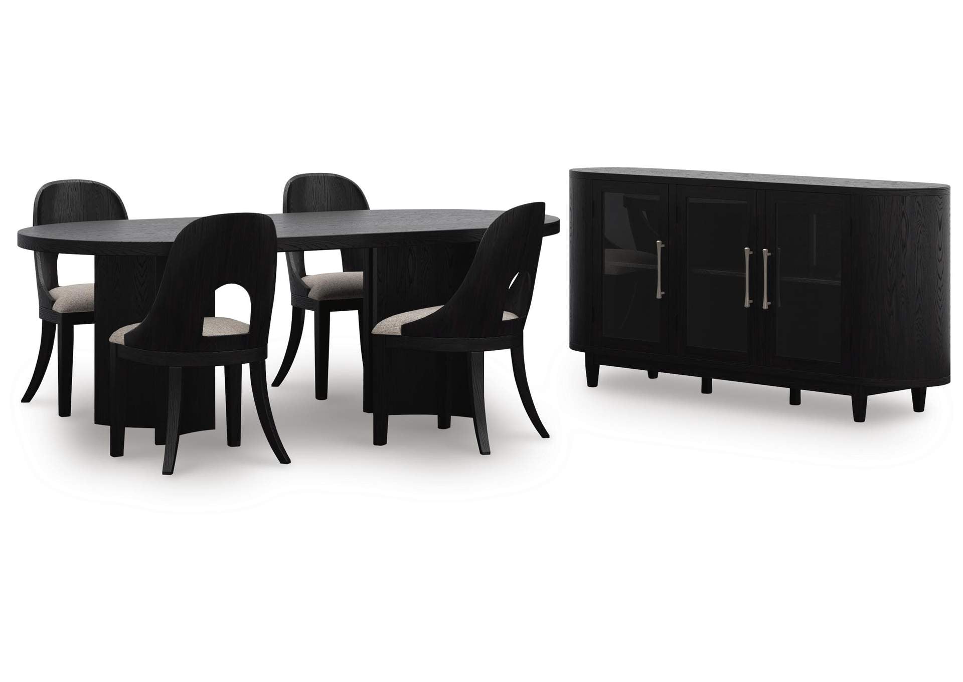 Rowanbeck Dining Table and 4 Chairs with Storage