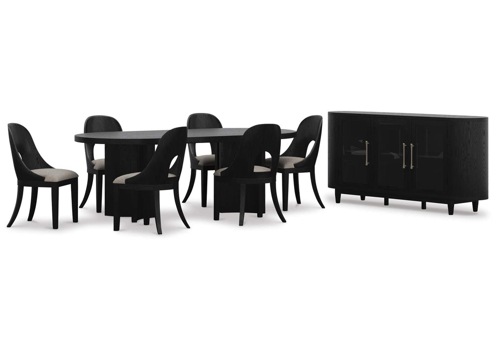 Rowanbeck Dining Table and 6 Chairs with Storage