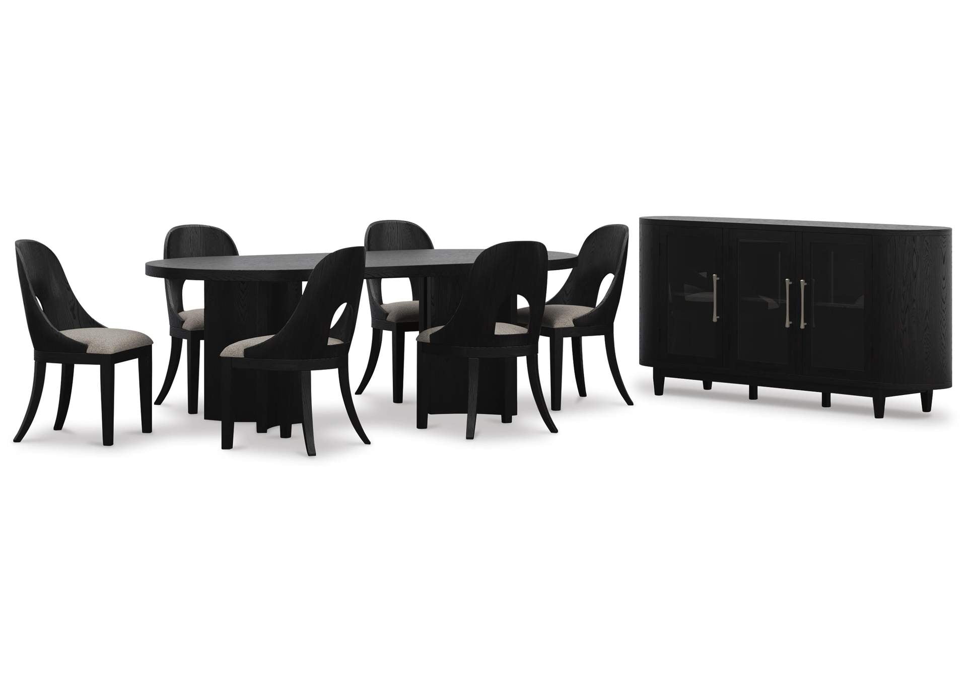 Rowanbeck Dining Table and 6 Chairs with Storage