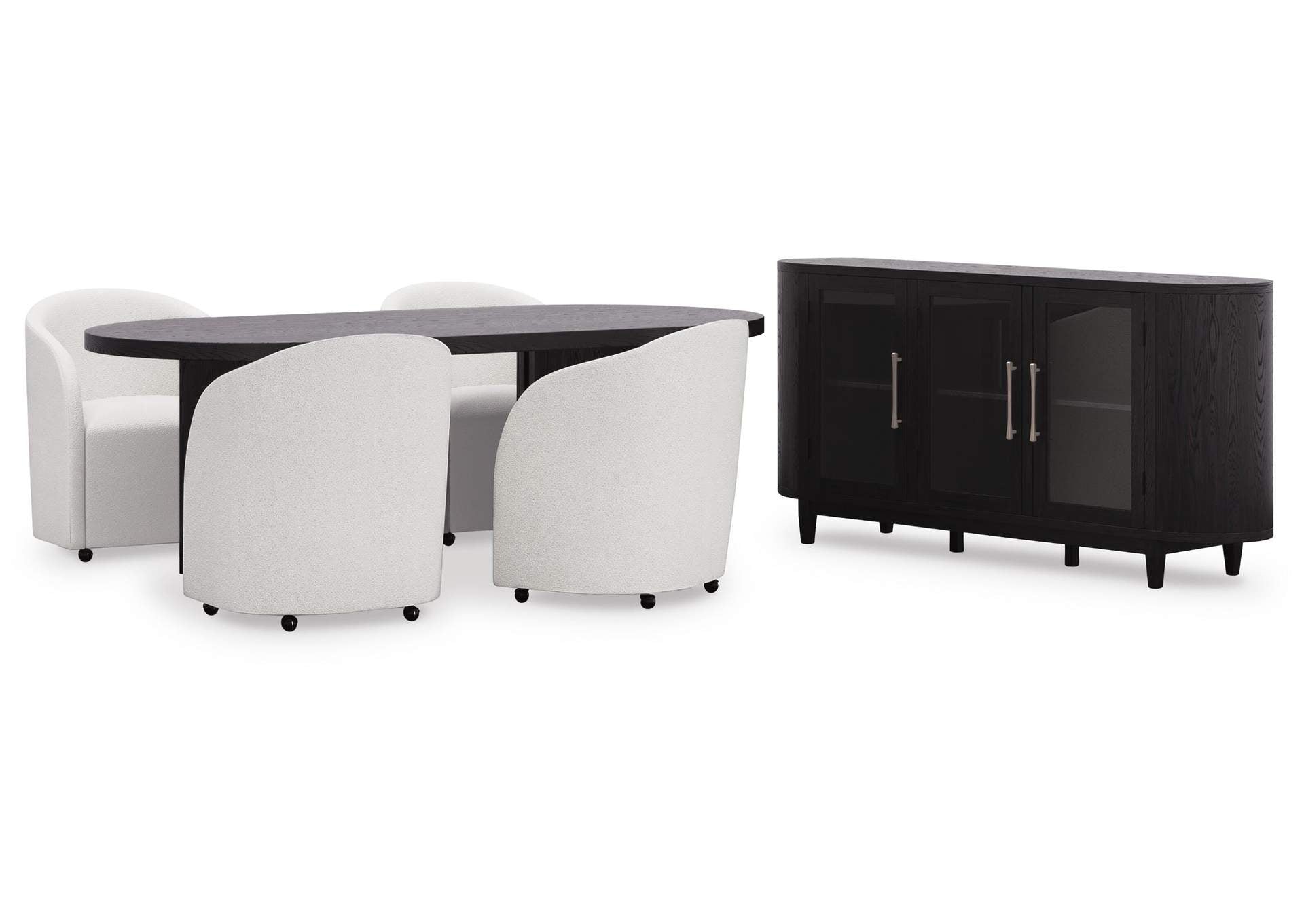 Rowanbeck Dining Table and 4 Chairs with Storage