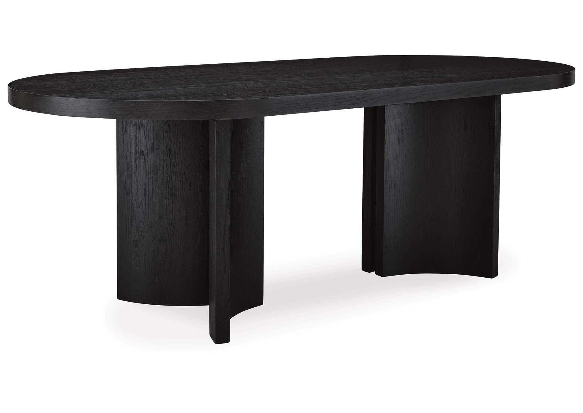 Rowanbeck Dining Table and 6 Chairs with Storage angled view