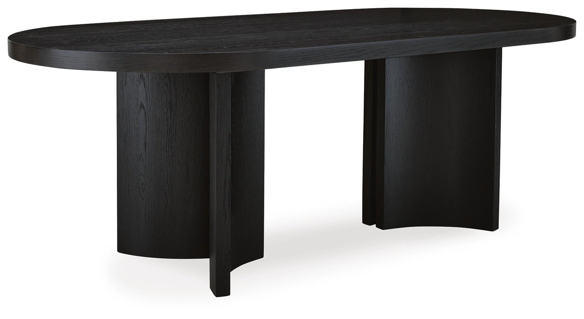 Rowanbeck Dining Table in Black, angle view