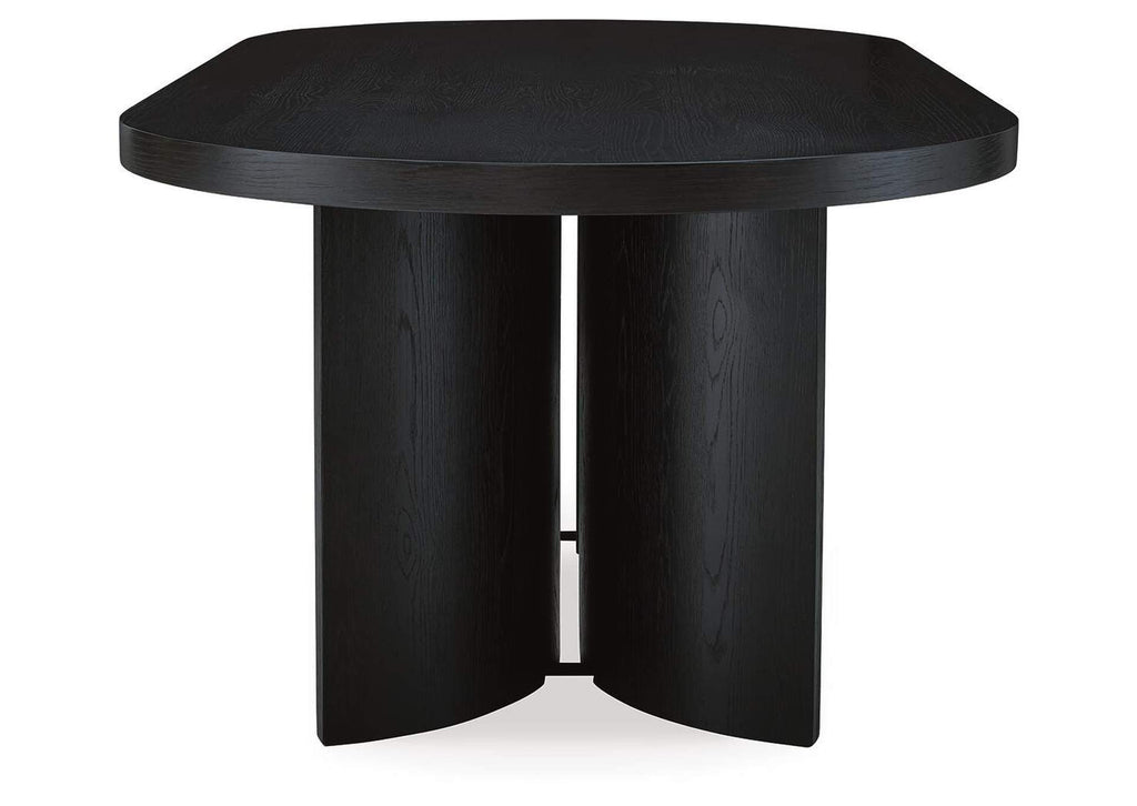 Rowanbeck Dining Table, 2 Arm Chairs and 4 Side Chairs side view
