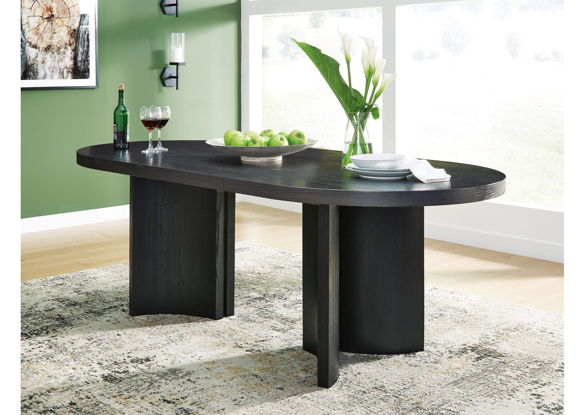 Rowanbeck Dining Table and 6 Chairs with Storage