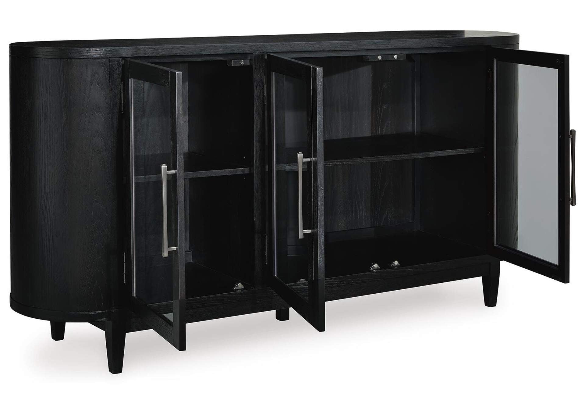 Rowanbeck Dining Table and 6 Chairs with Storage angled view