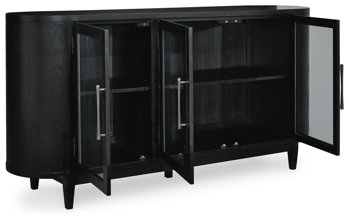 Rowanbeck Dining Server in Black, open view