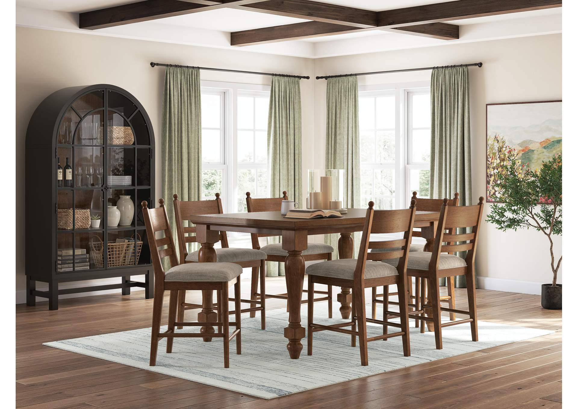Chadworth Counter Height Dining Table and 6 Barstools
