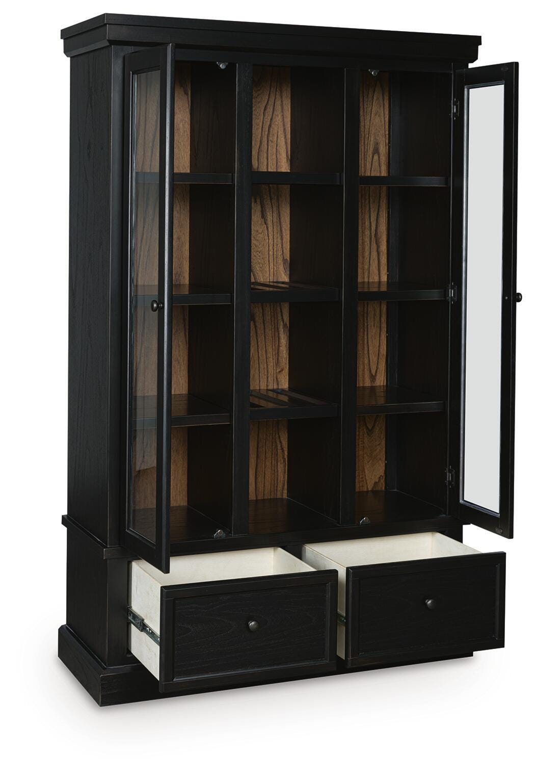 Greddinton Curio in Black/Brown, open view