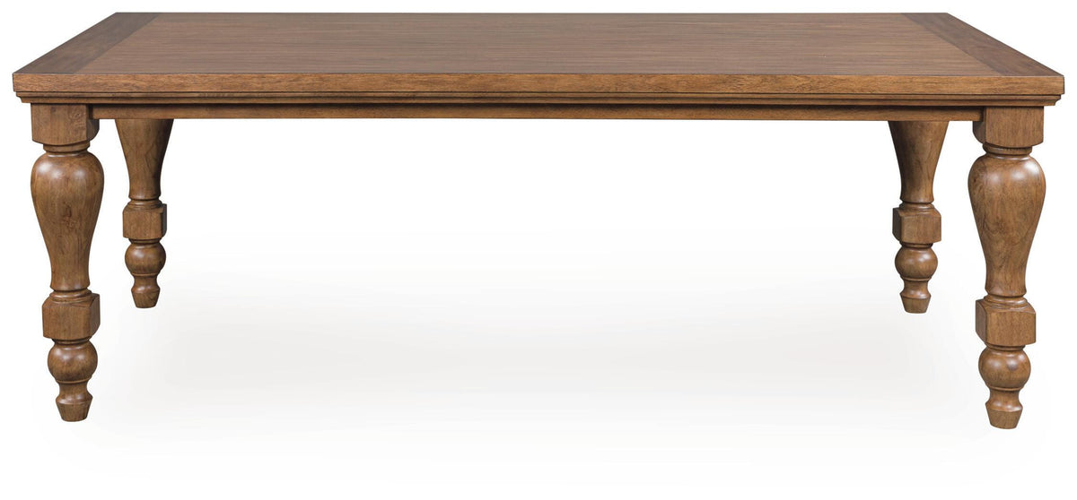 Greddinton Dining Table in Brown, front view
