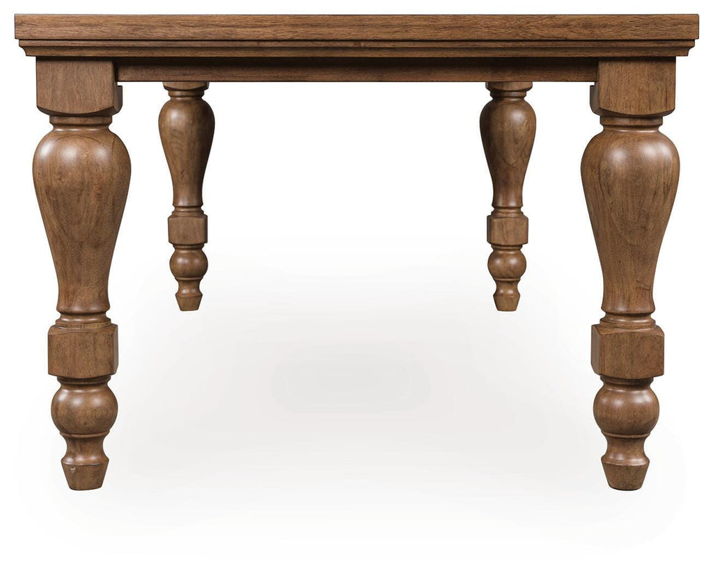 Greddinton Dining Table in Brown, side view