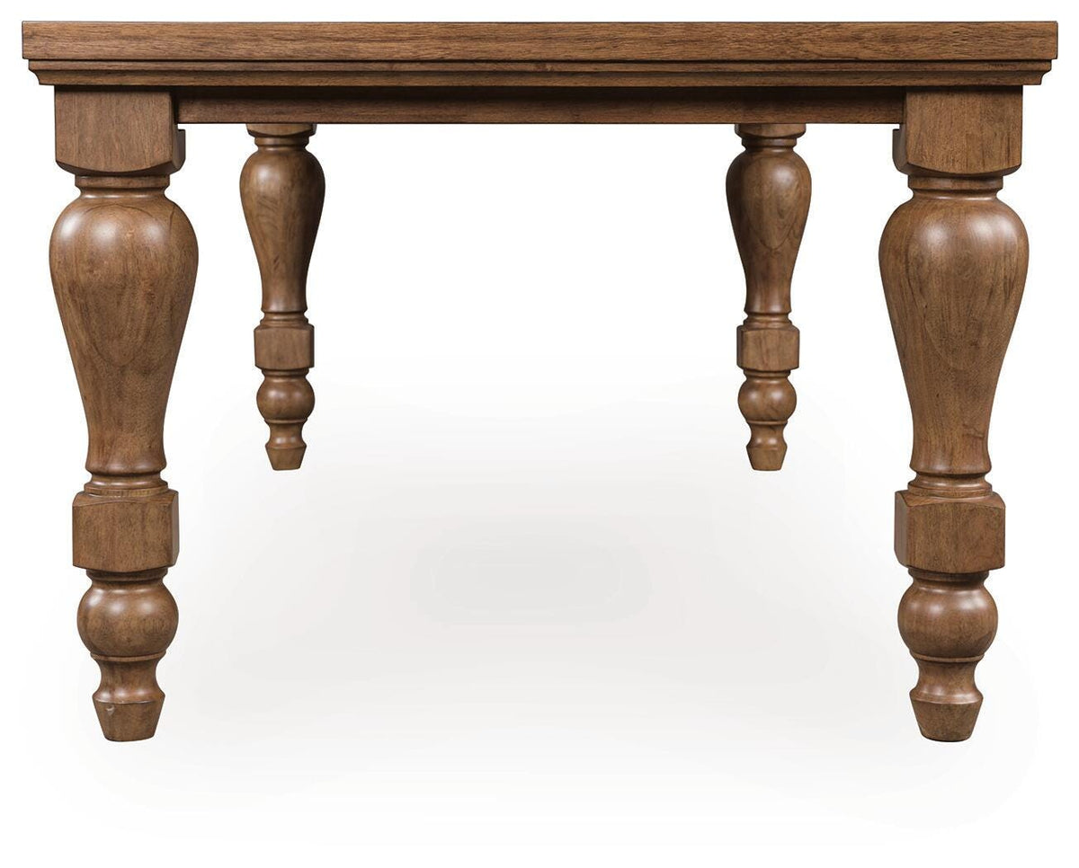 Greddinton Dining Table in Brown, side view
