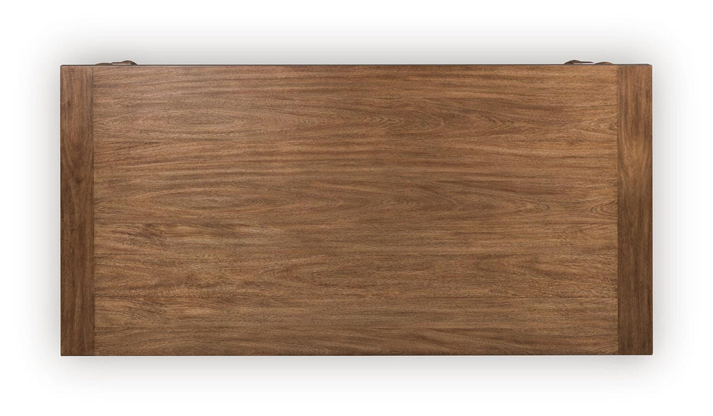 Greddinton Dining Table in Brown, top view