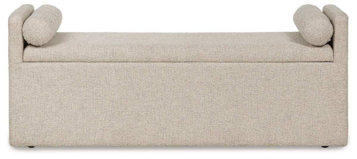 Galliden 62" Dining Bench in Beige, front view