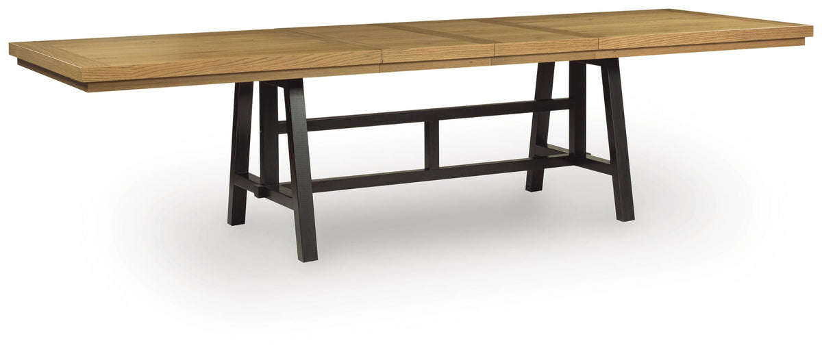 Galliden Dining Extension Table in Black/Brown, angle view