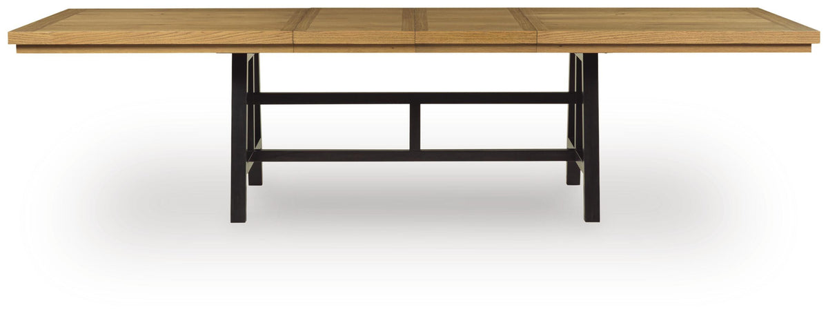 Galliden Dining Extension Table in Black/Brown, front view