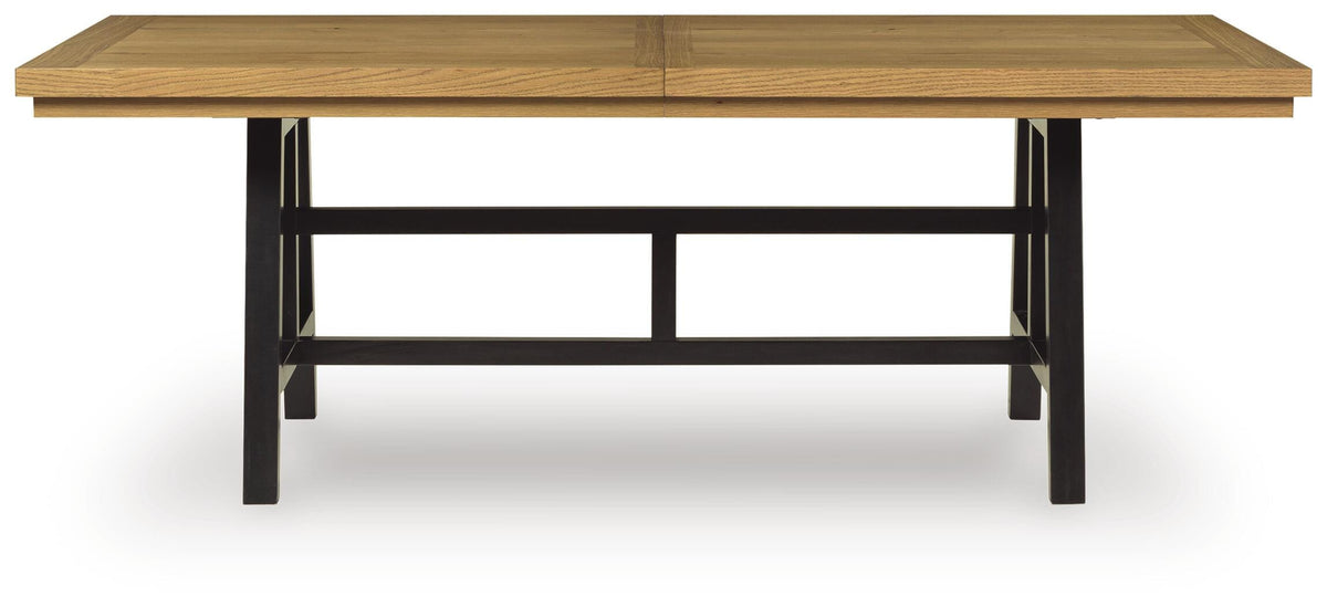 Galliden Dining Extension Table in Black/Brown, front view