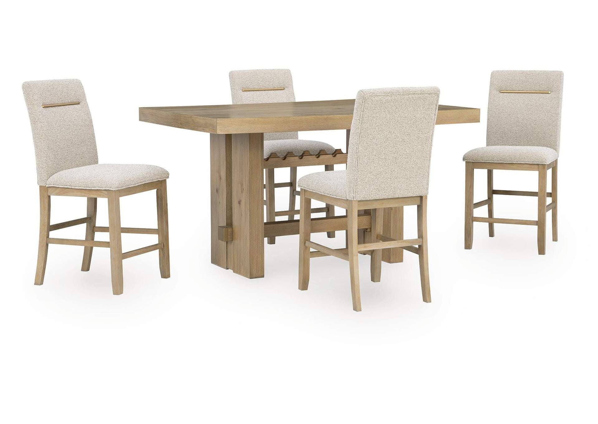 Crendlin Counter Height Dining Table and 4 Barstools