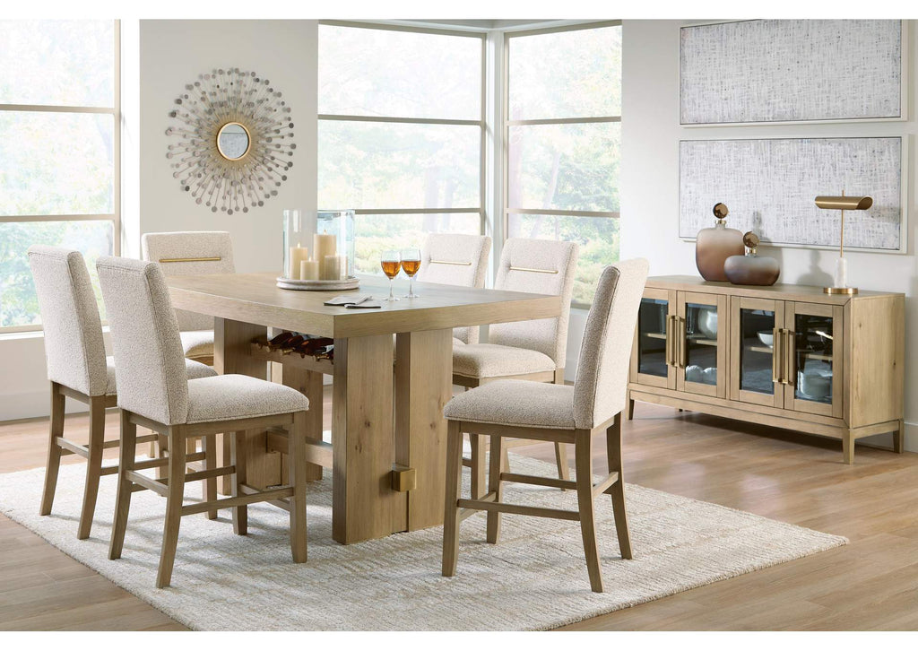 Crendlin Counter Height Dining Table and 6 Barstools