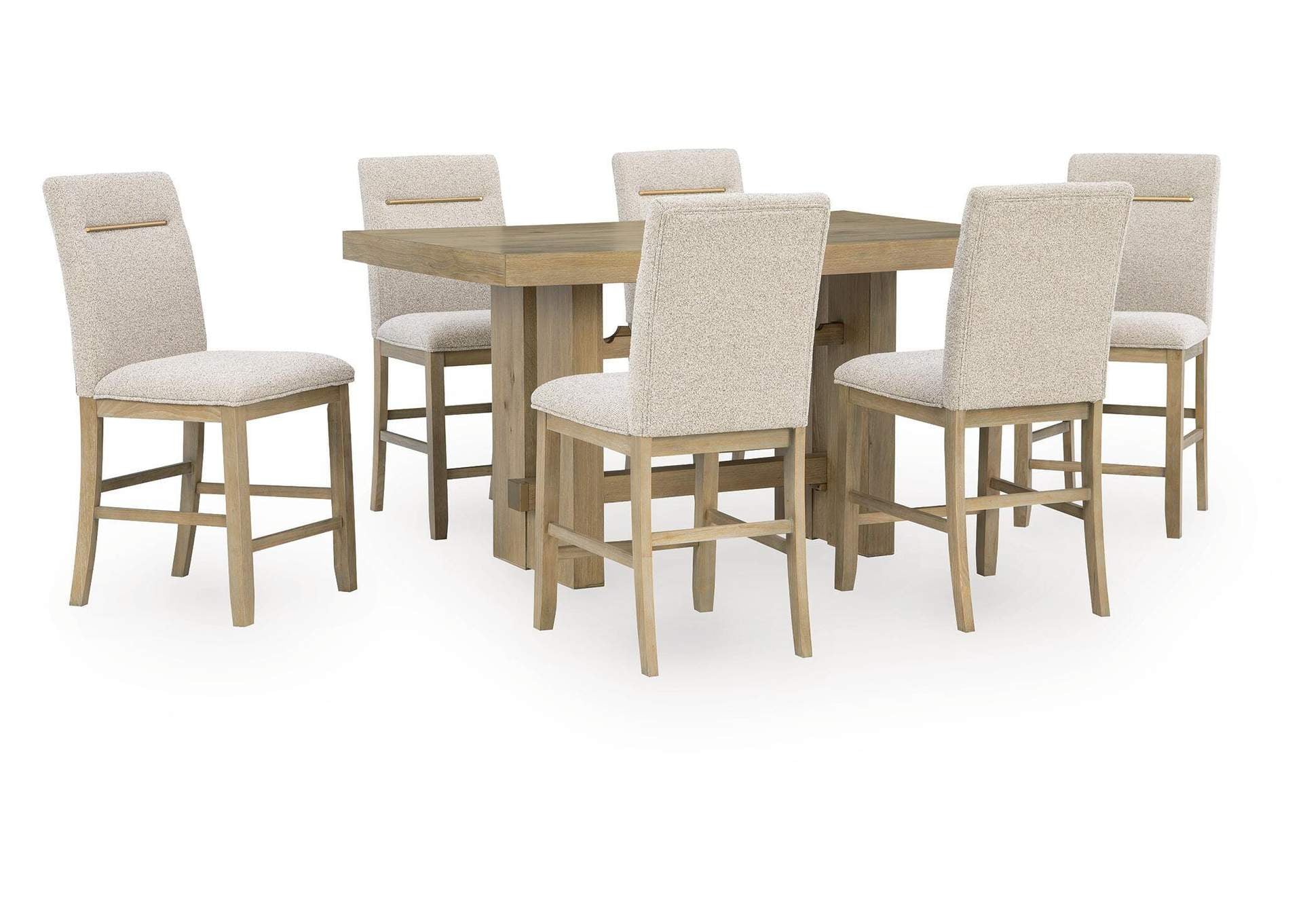 Crendlin Counter Height Dining Table and 6 Barstools