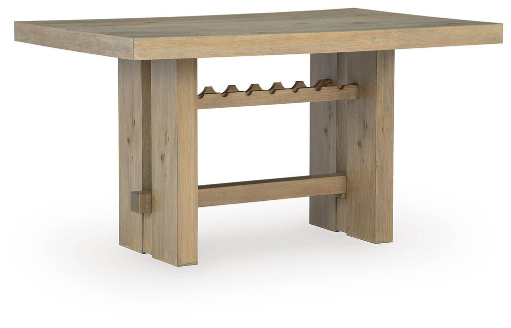 Lasinger Counter Height Dining Table in Light Brown, angle view