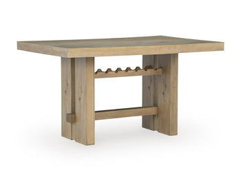 Lasinger Counter Height Dining Table in Light Brown, angle view