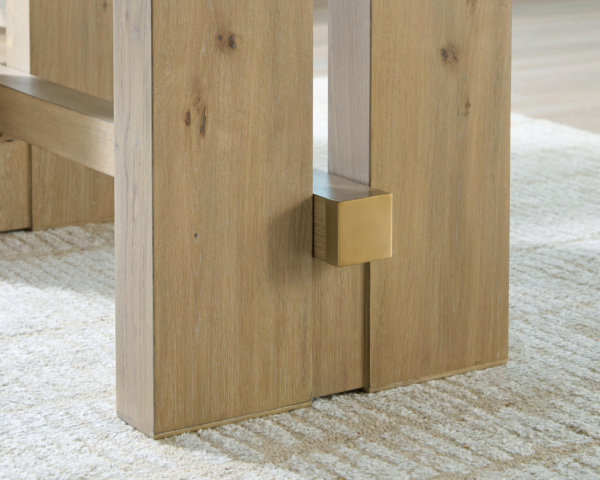 Lasinger Counter Height Dining Table in Light Brown, detail view