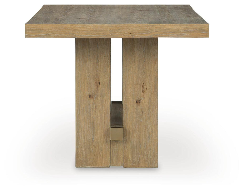 Lasinger Counter Height Dining Table in Light Brown, side view
