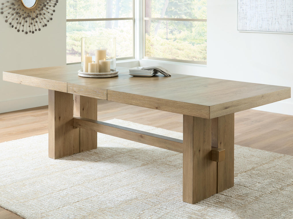 Lasinger Dining Extension Table in Light Brown, lifestyle view