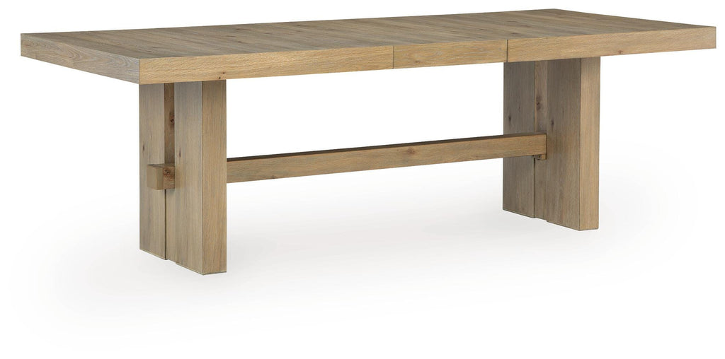 Lasinger Dining Extension Table in Light Brown, angle view