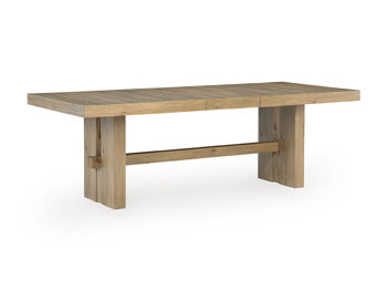 Lasinger Dining Extension Table in Light Brown, angle view