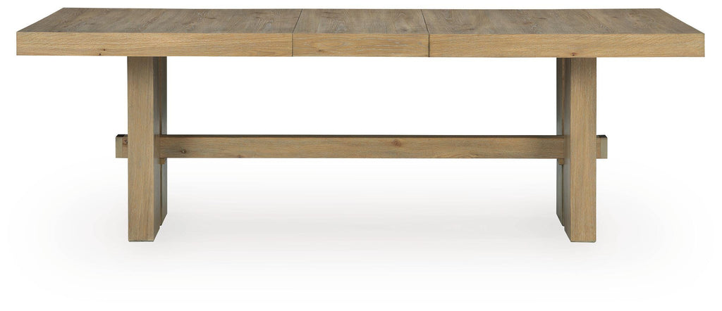 Lasinger Dining Extension Table in Light Brown, front view