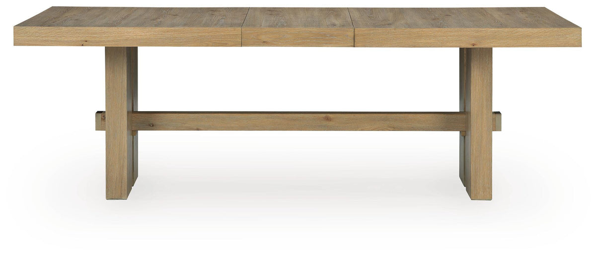 Lasinger Dining Extension Table in Light Brown, front view